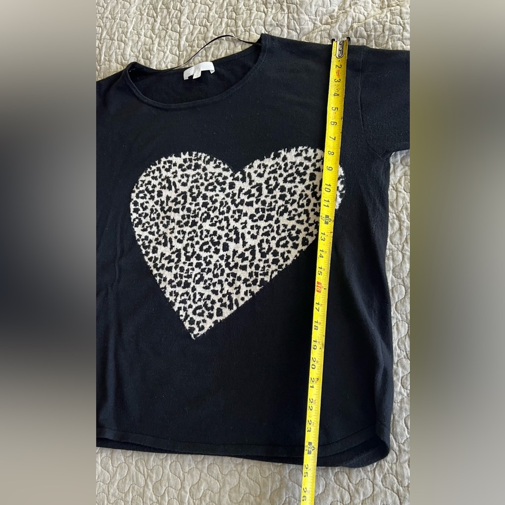 Adyson Parker leopard heart black sweater pullover size 2X - Picture 7 of 9